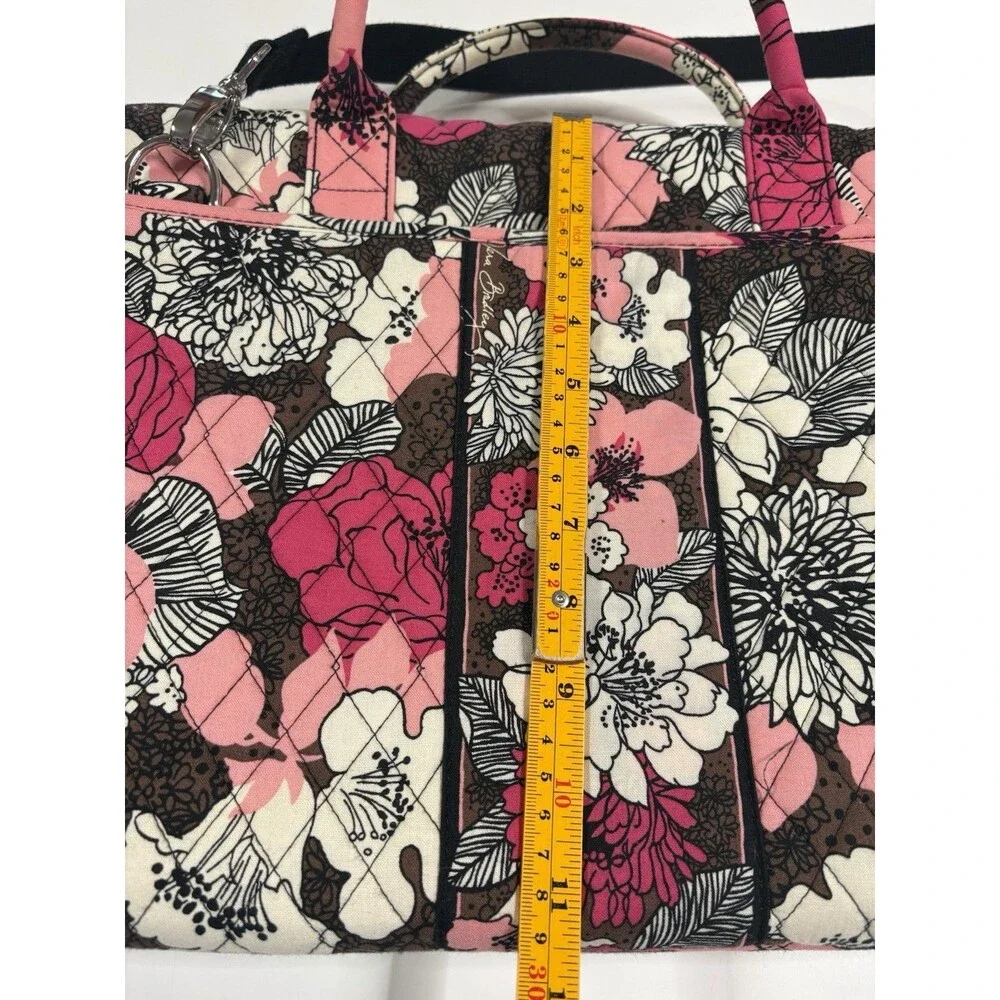 Vera Bradley MOCHA ROUGE LAPTOP PORTFOLIO Computer Hard Case Travel Work School